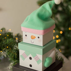 small-snowman-with-green-hat-stackable-christmas-boxes-3-pack|X-29559-BXC|Luck and Luck|2