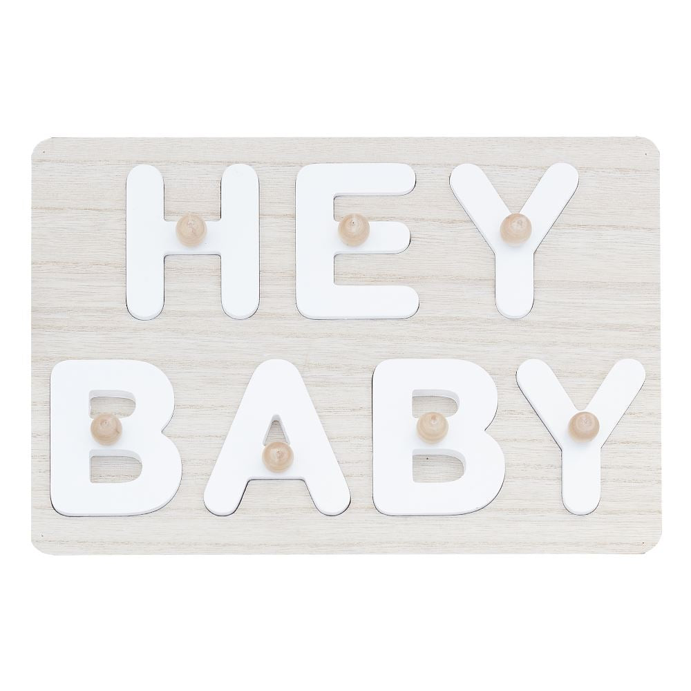 hey-baby-wooden-puzzle-baby-shower-guest-book|HEB-106|Luck and Luck| 3