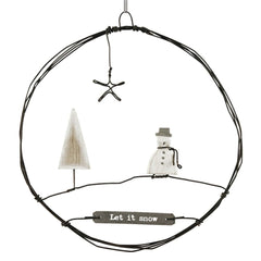 east-of-india-hanging-metal-snowman-wreath-let-it-snow|3482|Luck and Luck|2