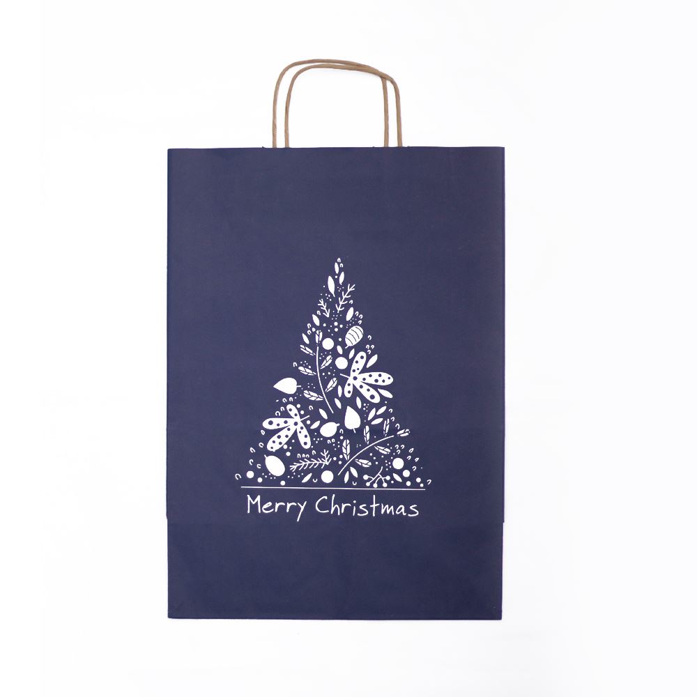 christmas-paper-bag-blue-set-of-6-merry-christmas-tree|BBLRGTREE|Luck and Luck| 5