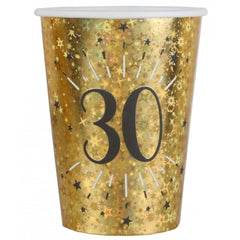 black-and-gold-age-30-paper-cups-x10|678800000030|Luck and Luck| 1