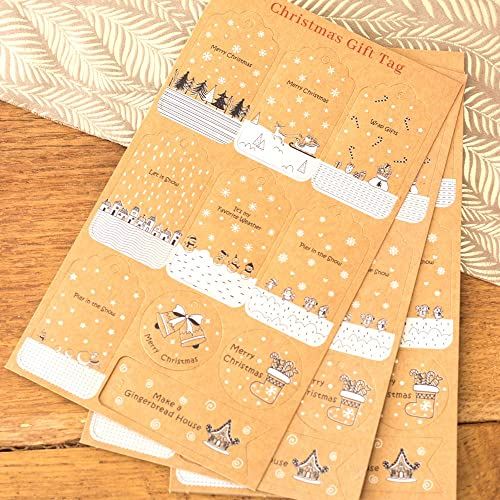 snow-scenes-christmas-gift-kraft-tags-x-100-eco-packaging|LLSNOWGIFTTAGSX100|Luck and Luck| 1
