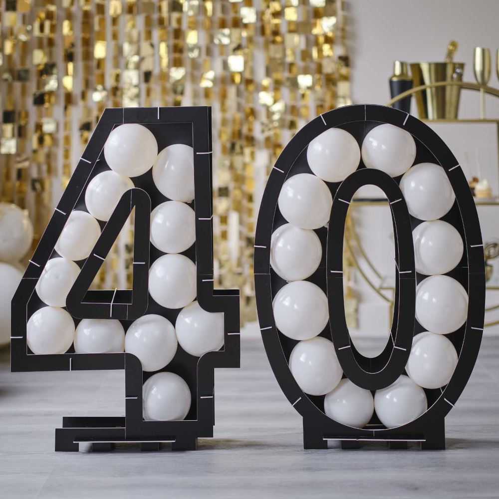 mosaic-balloon-stand-number-40-black-40th-birthday-decor|CN-103|Luck and Luck| 1