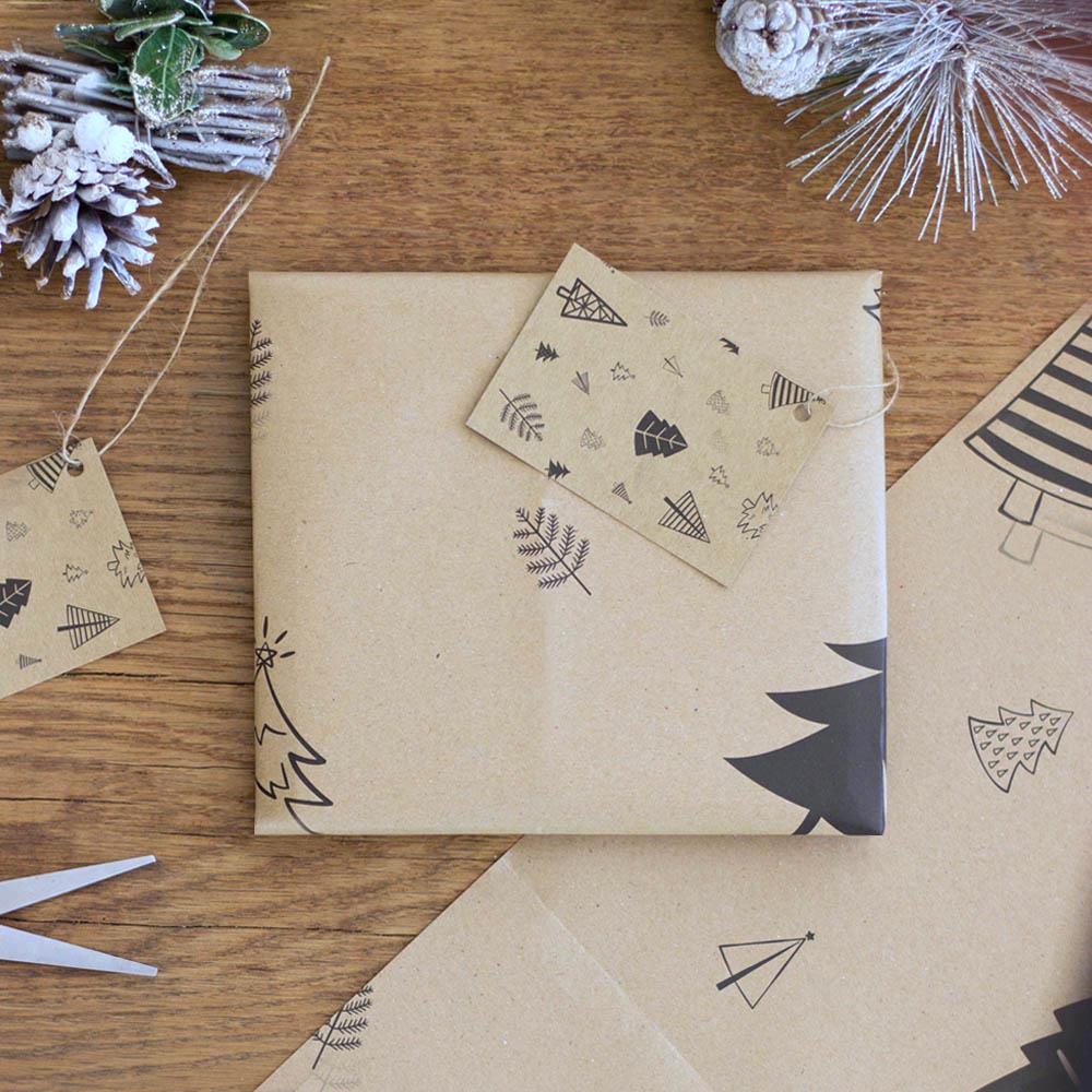 christmas-tree-wrapping-paper-set-eco-friendly-2-sheets-and-2-tags|LLWPTREESET|Luck and Luck|2