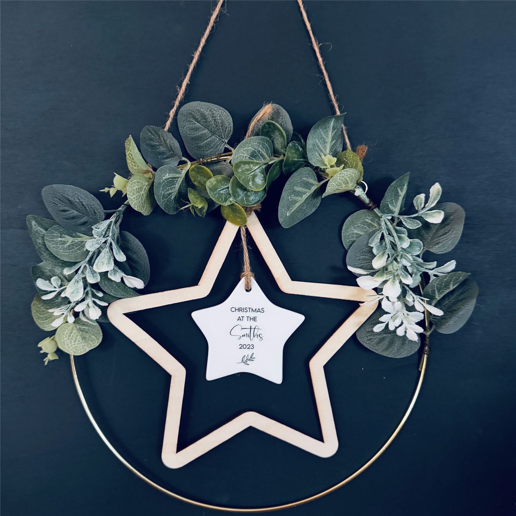 wooden-hoop-with-wooden-star-and-personalised-star-decoration|LLUVNOEL117|Luck and Luck| 4