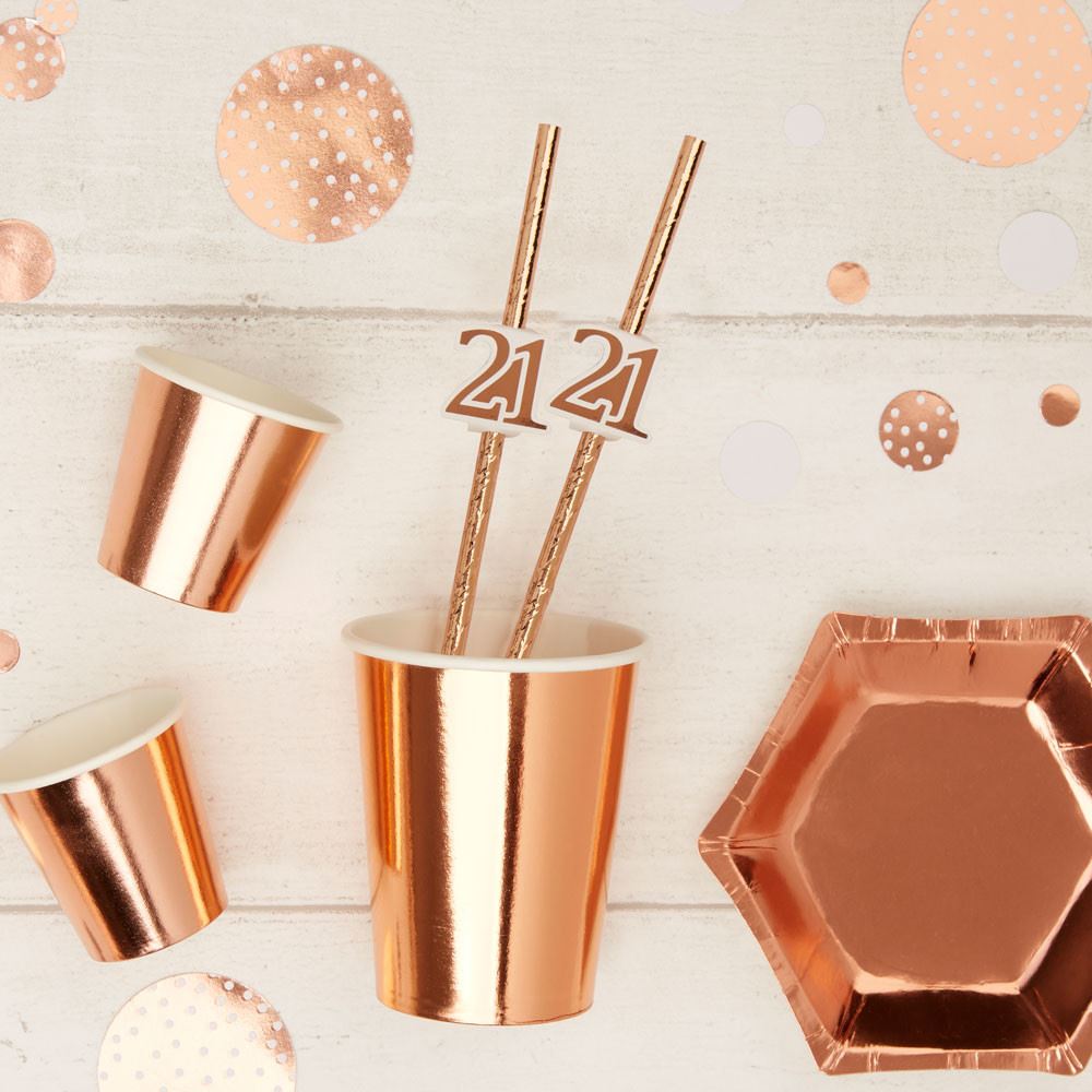 rose-gold-21st-birthday-party-paper-straws-x-10|778357|Luck and Luck| 1