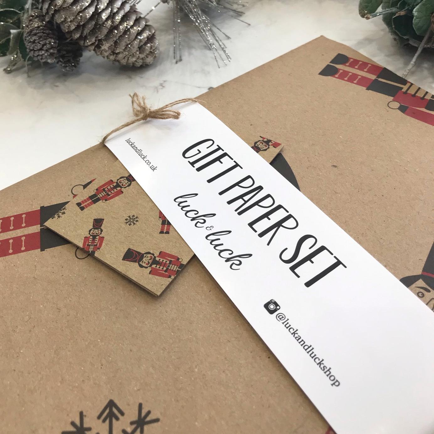 nutcracker-wrapping-paper-set-with-gift-tags-2-sheets-and-2-tags|LLWPNUTCRACKERSET|Luck and Luck| 4
