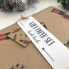 nutcracker-wrapping-paper-set-with-gift-tags-2-sheets-and-2-tags|LLWPNUTCRACKERSET|Luck and Luck| 4