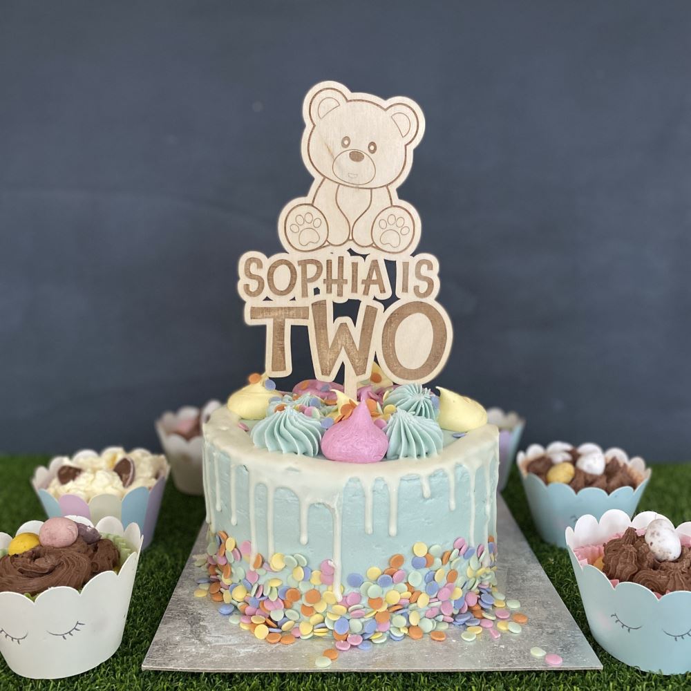 wooden-teddy-bear-cake-topper-personalised|LLWWTEDCTPLLWWTEDCTP2LLWWTEDCTP2|Luck and Luck| 1