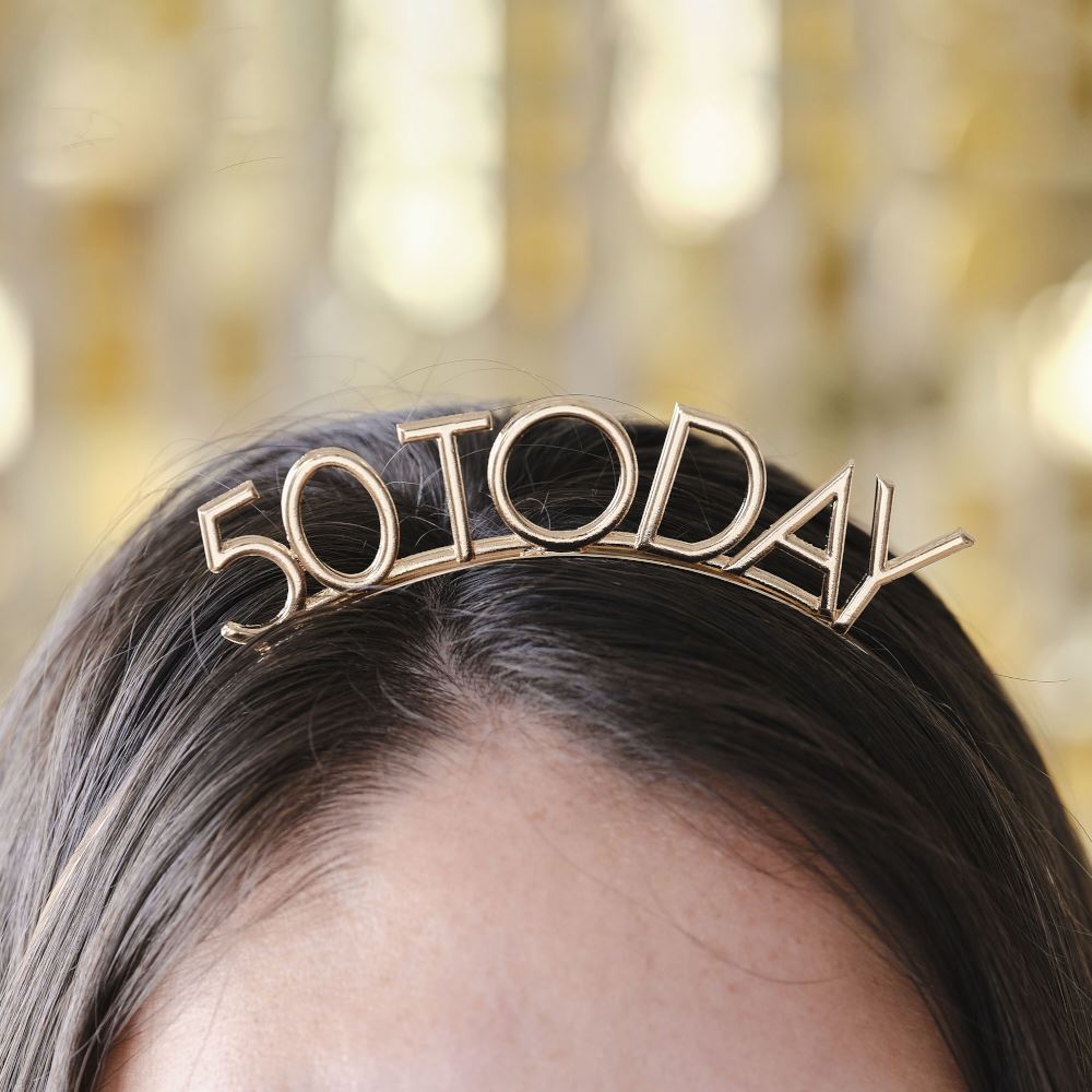50th-birthday-party-headband-50-today|CN-133|Luck and Luck| 1