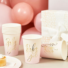 pink-baby-girl-baby-shower-paper-party-cups-x-8|HBBS216|Luck and Luck|2