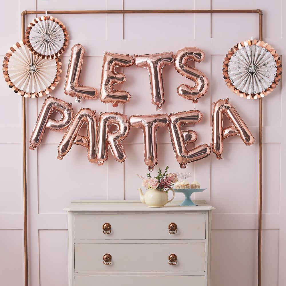 rose-gold-lets-partea-afternoon-tea-party-balloon-bunting|TEA615|Luck and Luck| 1