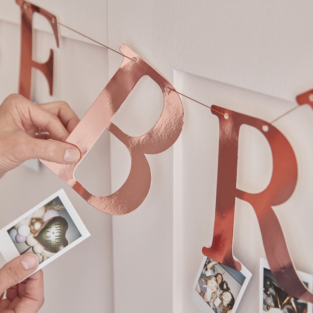 rose-gold-the-bride-hen-party-bunting-with-photo-pegs|HN-858|Luck and Luck|2