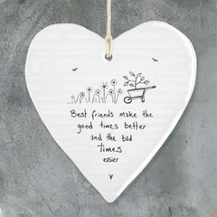 east-of-india-porcelain-hanging-heart-best-friends-make-the-good-times-gift|6211|Luck and Luck|2