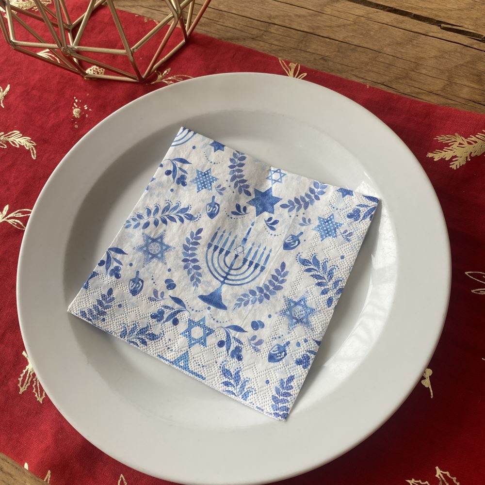 blue-and-white-hanukkah-cocktail-paper-napkins-x-20|C894700|Luck and Luck|2