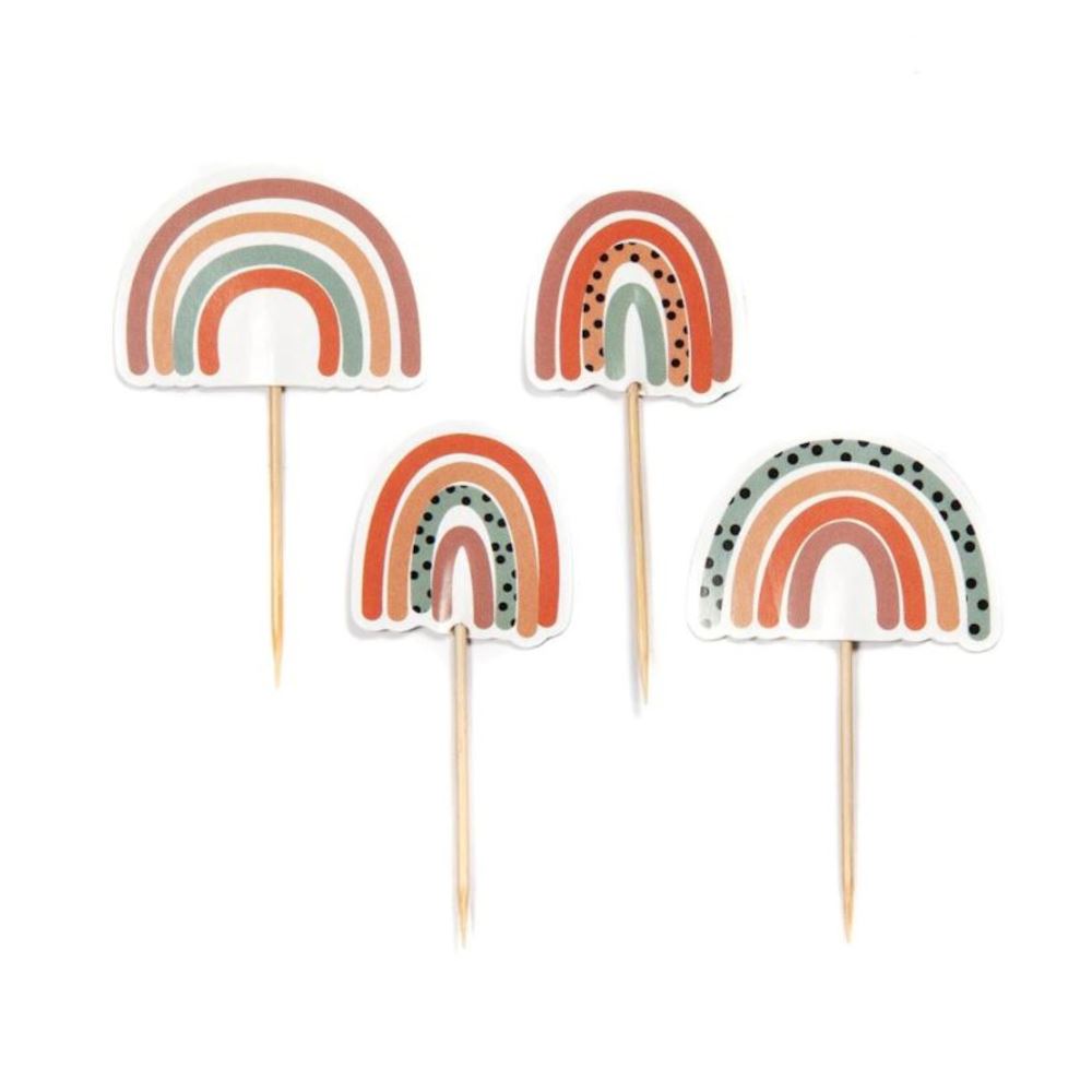 neutral-rainbow-cupcake-cake-topper-decoration-x-12|J149|Luck and Luck|2