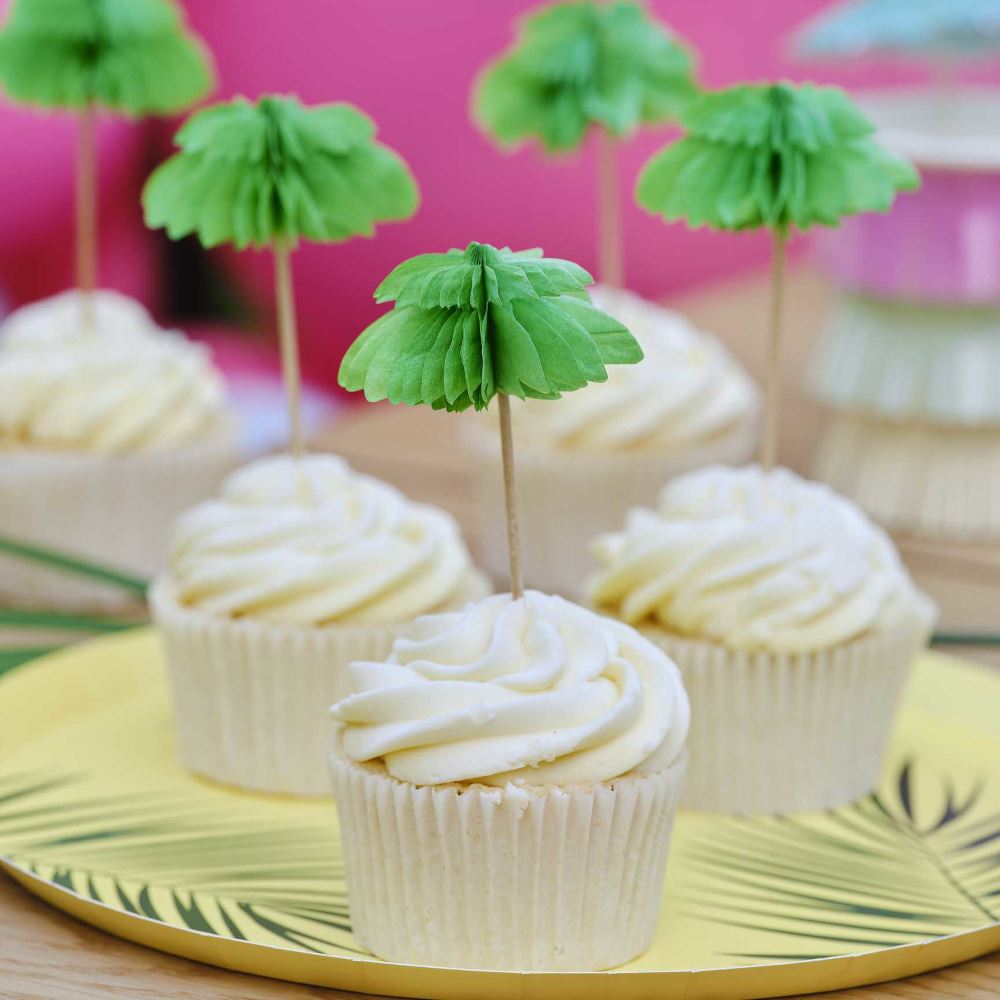 honeycomb-tropical-palm-trees-cupcake-toppers-x-6|TI-104|Luck and Luck| 1