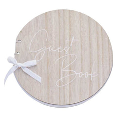 guest-book-round-wooden-guest-book-with-32-pages-wedding-engagement|SW-801|Luck and Luck|2