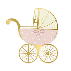 baby-girl-pram-with-pink-paper-napkins-x-20-baby-shower|SPK29-081J|Luck and Luck|2
