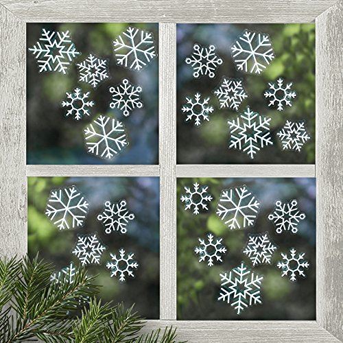 snowflake-window-stickers-christmas-decorations-pack-of-24-reuseable|RC-810|Luck and Luck| 1