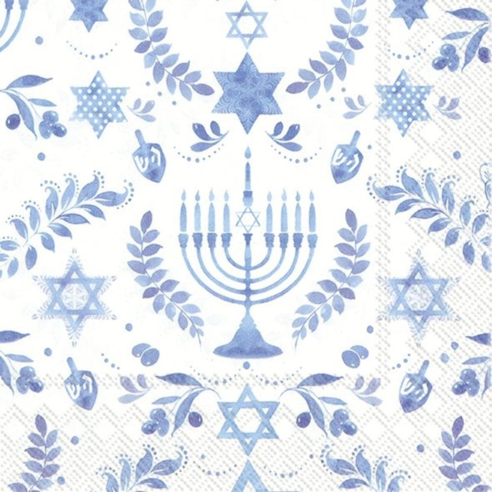 blue-and-white-hanukkah-cocktail-paper-napkins-x-20|C894700|Luck and Luck| 3