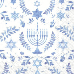 blue-and-white-hanukkah-cocktail-paper-napkins-x-20|C894700|Luck and Luck| 3