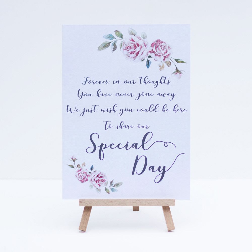 wedding-sign-forever-in-our-thoughts-with-easel-remember-loved-ones|LLSTWBOHOSPEC|Luck and Luck| 3