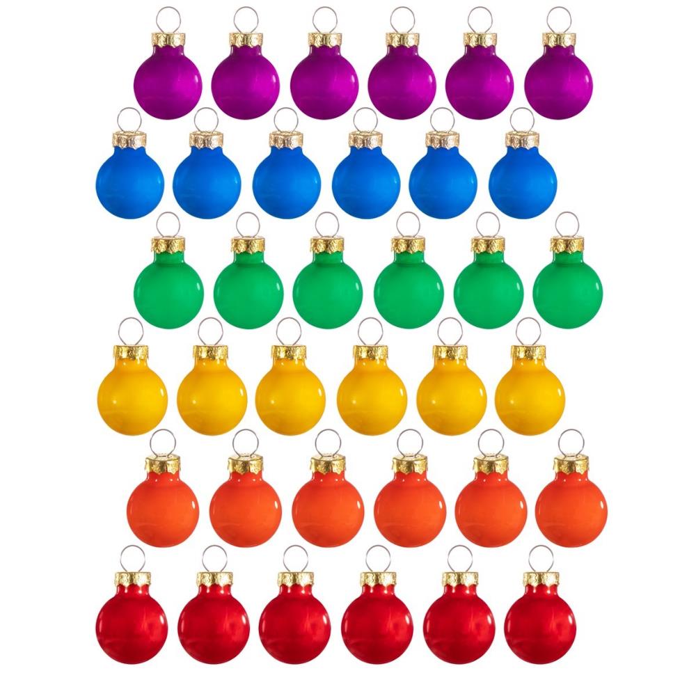 rainbow-mini-christmas-baubles-set-of-36|LINXM163|Luck and Luck| 1