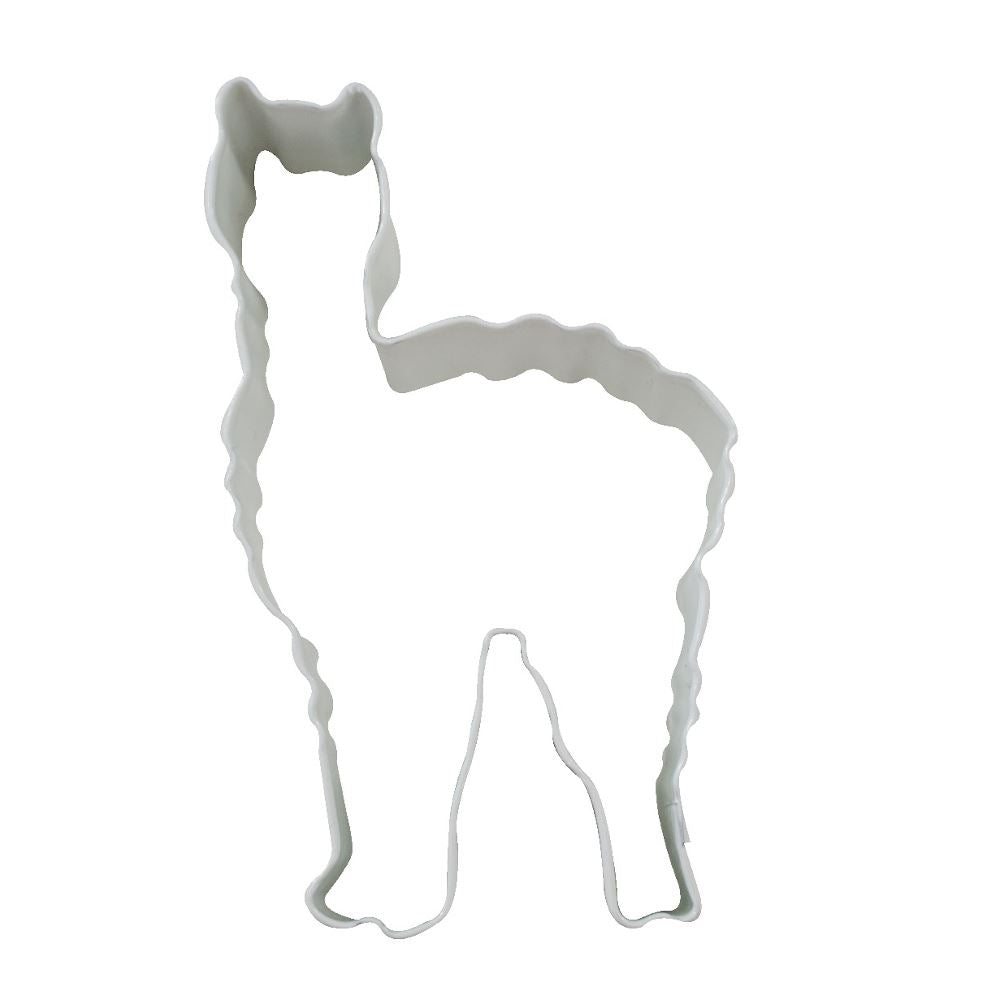 llama-shaped-cookie-cutter-white-cake-decoration-poly-resin-coated|K0803/W|Luck and Luck| 1