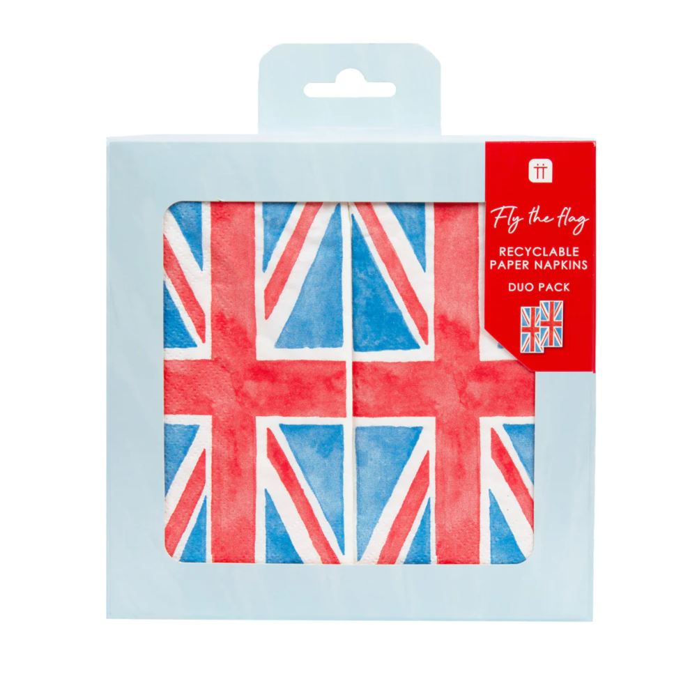 british-union-jack-paper-napkins-28-pack-kings-coronation|BRIT-NAPKIN-DUO|Luck and Luck|2