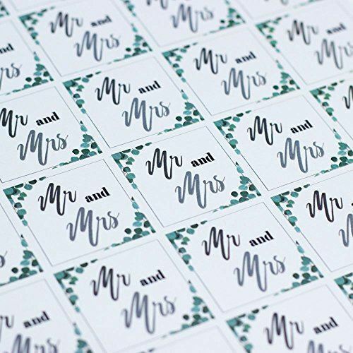 mr-and-mrs-eucalyptus-square-single-sheet-of-35-stickers-wedding-favours|LLMM021|Luck and Luck| 1