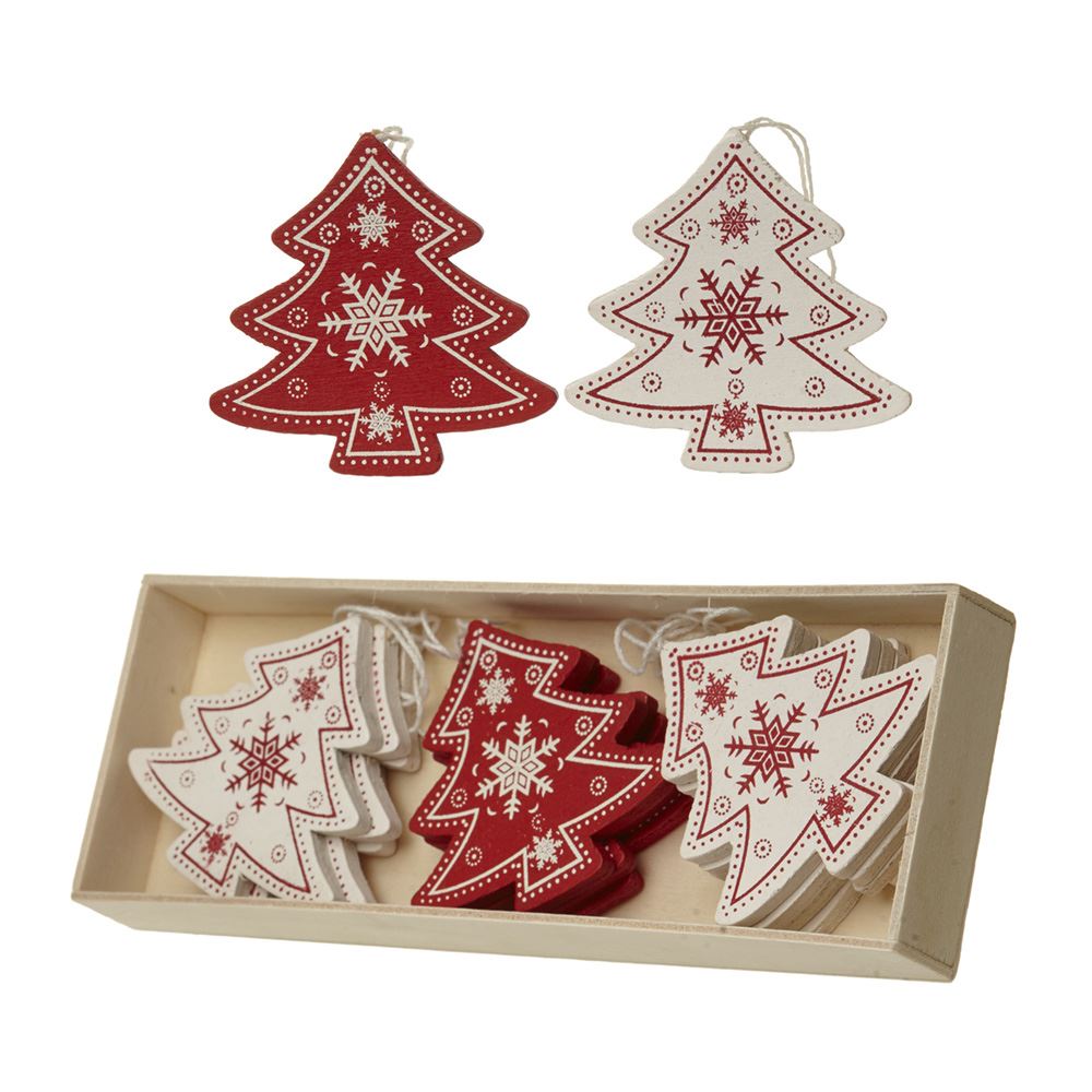 wooden-red-and-cream-trees-set-christmas-tree-decorations-x-12|XX800B|Luck and Luck|2