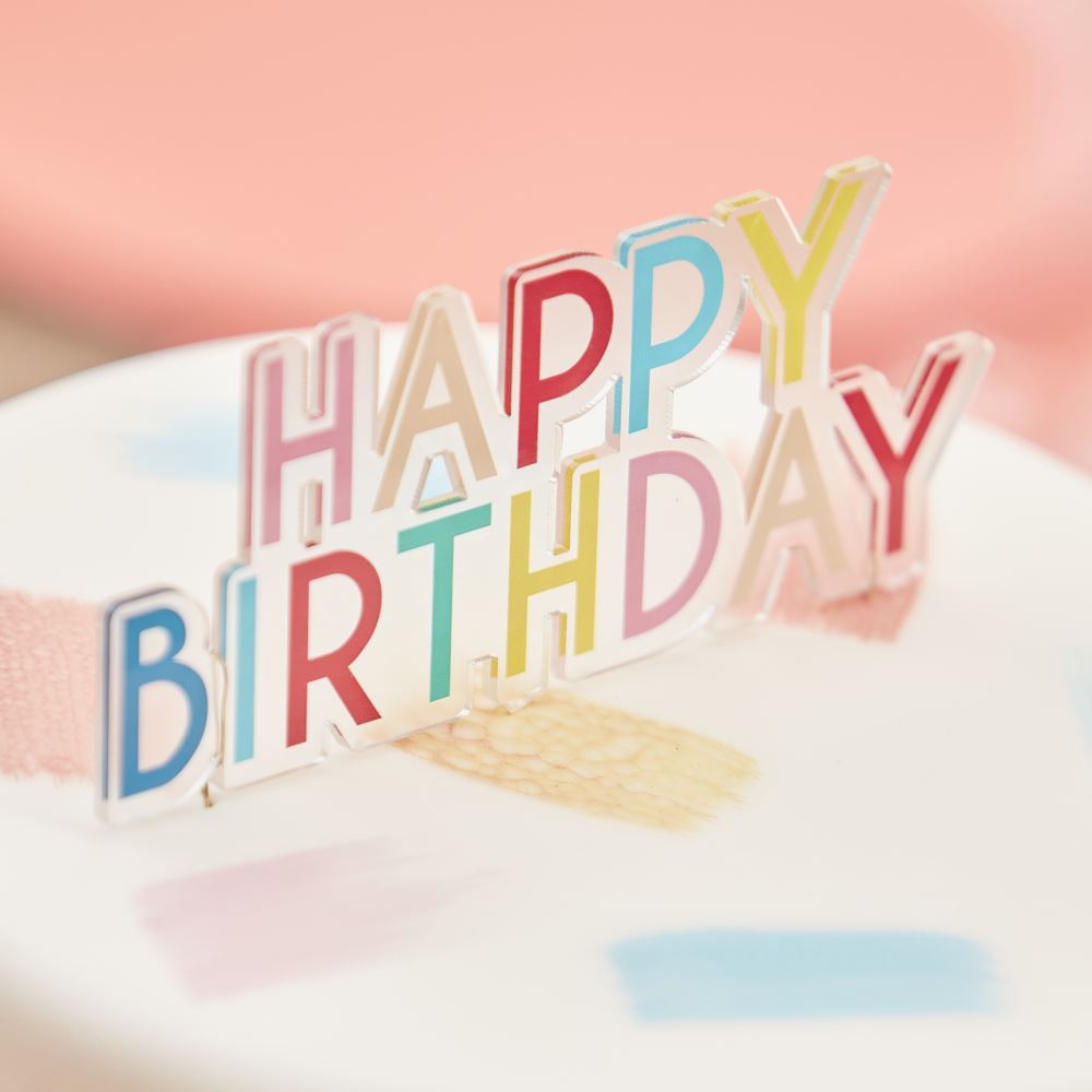 rainbow-acrylic-happy-birthday-cake-topper|MIX-572|Luck and Luck|2