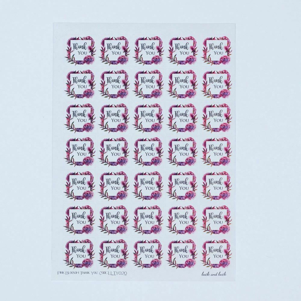 thank-you-sticker-sheet-pink-blossom-single-sheet-of-35-stickers-craft|LLTY020|Luck and Luck| 5