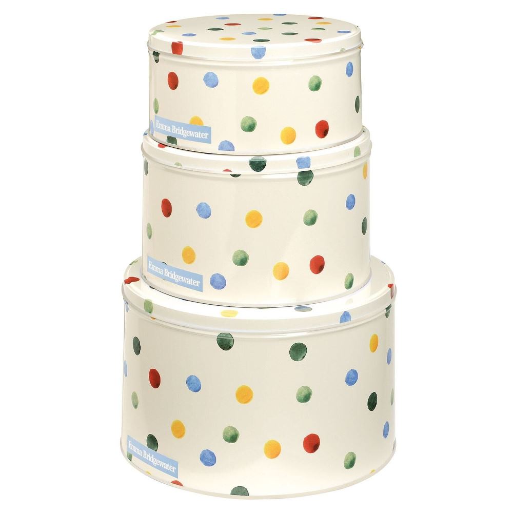 emma-bridgewater-round-polka-dot-and-floral-set-of-3-cake-tins|PD3146N|Luck and Luck| 1