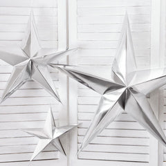 silver-paper-hanging-star-decoration-30cm-christmas-wedding|GWP1-30-018M|Luck and Luck|2