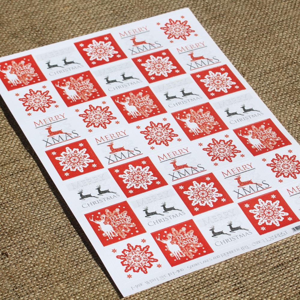 christmas-stickers-snowflake-and-reindeer-red-x-35-xmas|LLXSRRST|Luck and Luck| 6