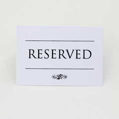 reserved-wedding-card-set-of-4-reserved-signs-white-and-black-traditional|LLRESWTRAD2|Luck and Luck|2