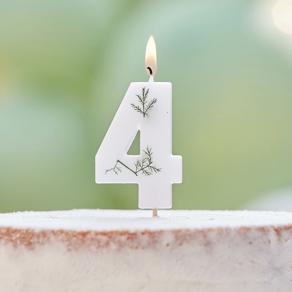 leaf-foliage-number-4-birthday-candle|MIX-579|Luck and Luck| 1