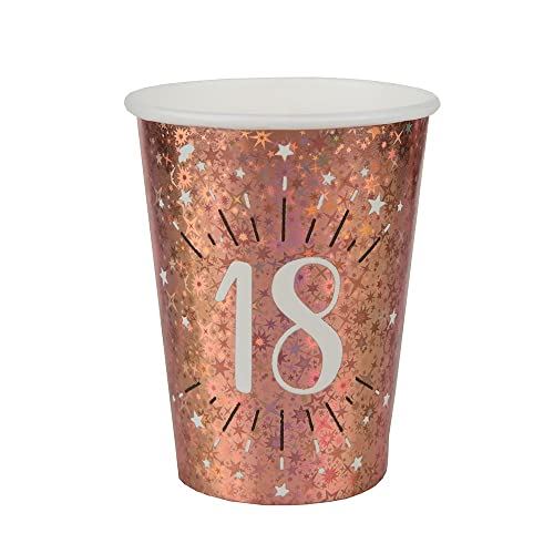 sparkling-rose-gold-paper-cup-age-18-x-10|734900000018|Luck and Luck| 1