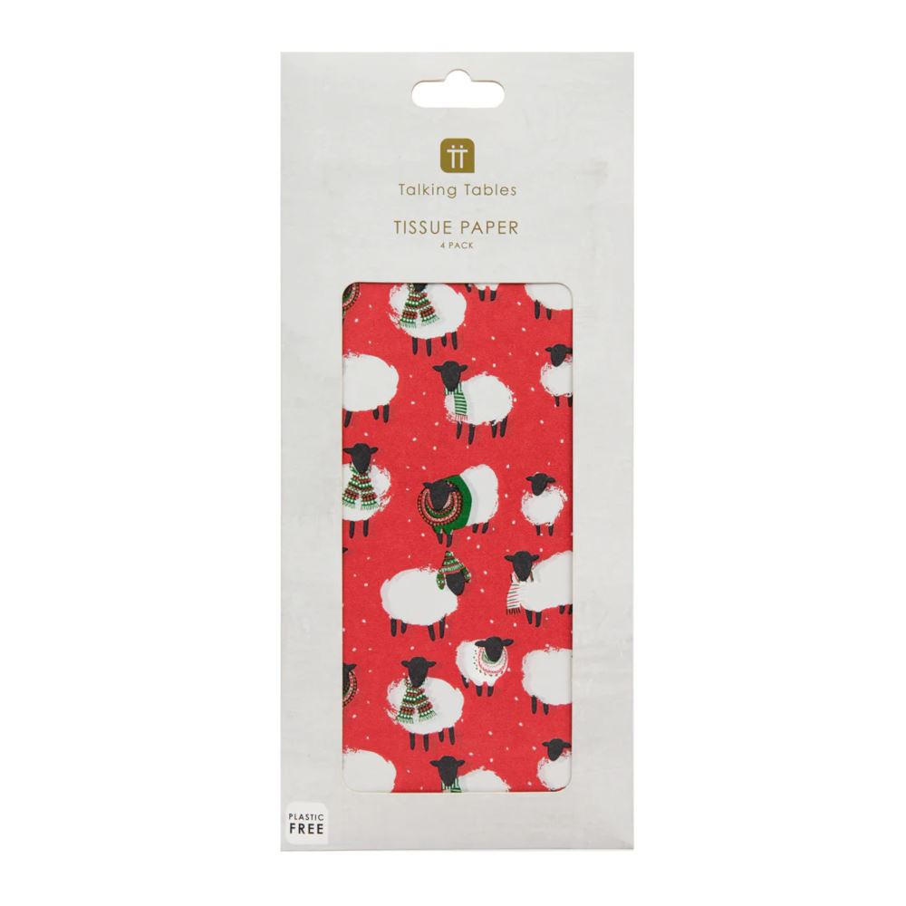 red-sheep-novelty-fun-christmas-themed-tissue-paper-4-sheets|BC-SHEEP-TISSPAPER|Luck and Luck| 1