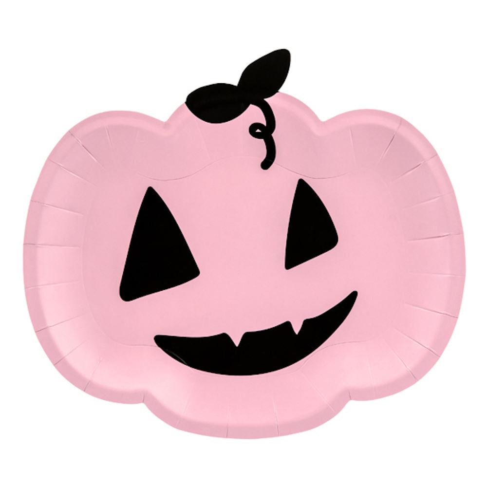 pink-halloween-party-pumpkin-plates-x-6|TPP62|Luck and Luck| 3