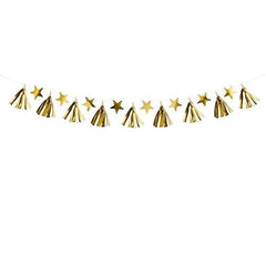 gold-tassel-and-star-garland-christmas-wedding-decoration-2m|GL24-019ME|Luck and Luck| 1