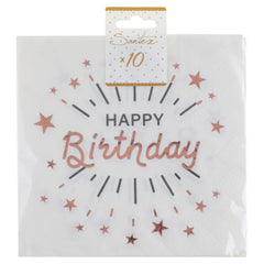 sparkling-rose-gold-happy-birthday-paper-napkins-x-10|750800000020|Luck and Luck|2