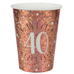 sparkle-rose-gold-age-40-party-pack-plates-napkins-and-cups|LLSPARKLEAGE40PP|Luck and Luck| 3