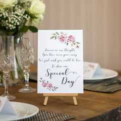wedding-sign-forever-in-our-thoughts-with-easel-remember-loved-ones|LLSTWBOHOSPEC|Luck and Luck| 1
