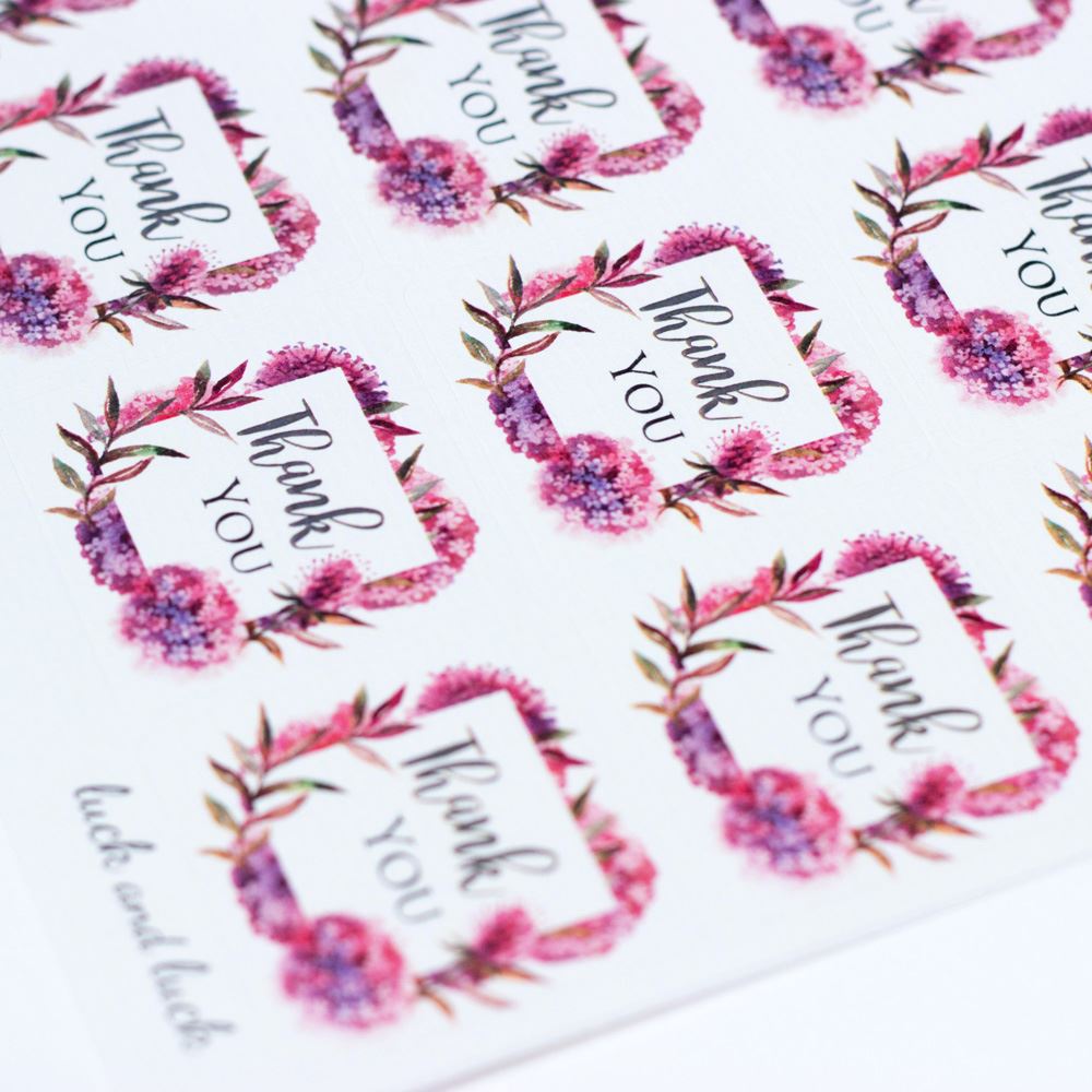 thank-you-sticker-sheet-pink-blossom-single-sheet-of-35-stickers-craft|LLTY020|Luck and Luck| 1