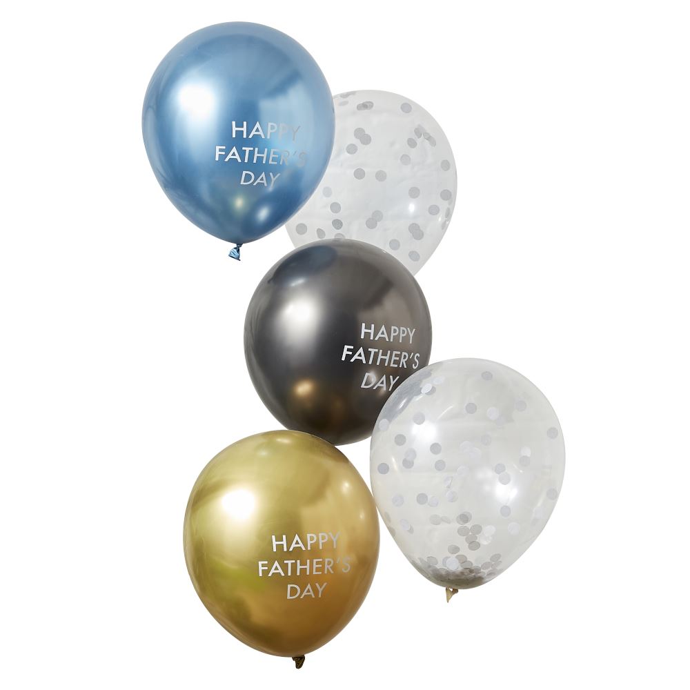 happy-fathers-day-chrome-balloons-x-5|DAD-705|Luck and Luck|2