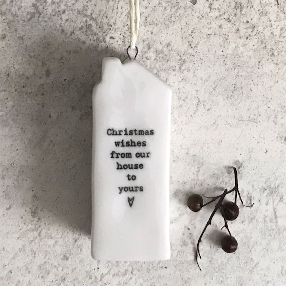 east-of-india-house-porcelain-hanger-christmas-wishes-from-our-house|6516|Luck and Luck| 1