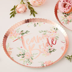 team-bride-floral-paper-plates-floral-hen-party|FH-220|Luck and Luck| 1
